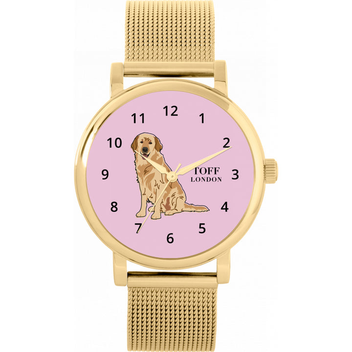 Ladies Beige Golden Retriever Dog Watch