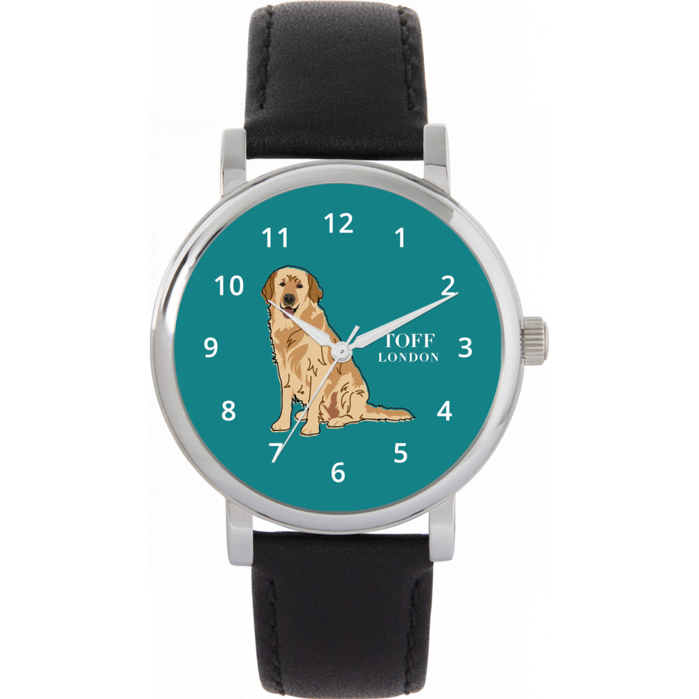 Ladies Beige Golden Retriever Dog Watch