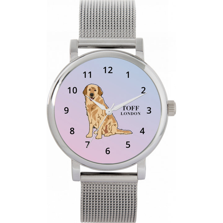 Ladies Beige Golden Retriever Dog Watch