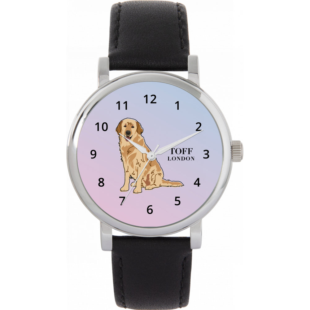 Ladies Beige Golden Retriever Dog Watch