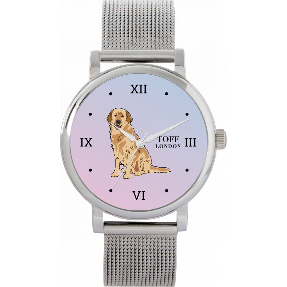 Ladies Beige Golden Retriever Dog Watch