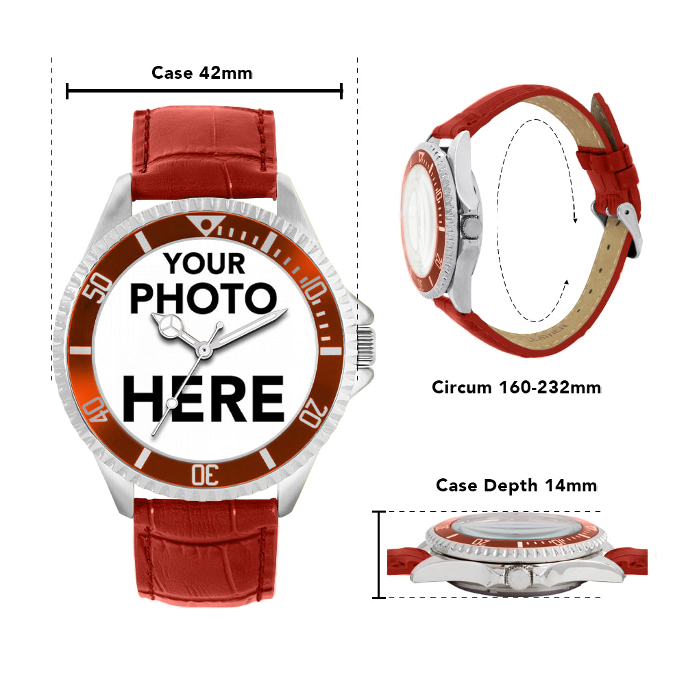 Mens Personalised Photo Engraved Gift Watch