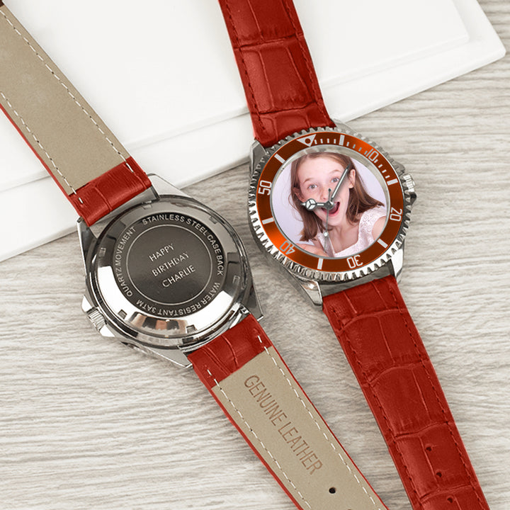 Mens Personalised Photo Engraved Gift Watch