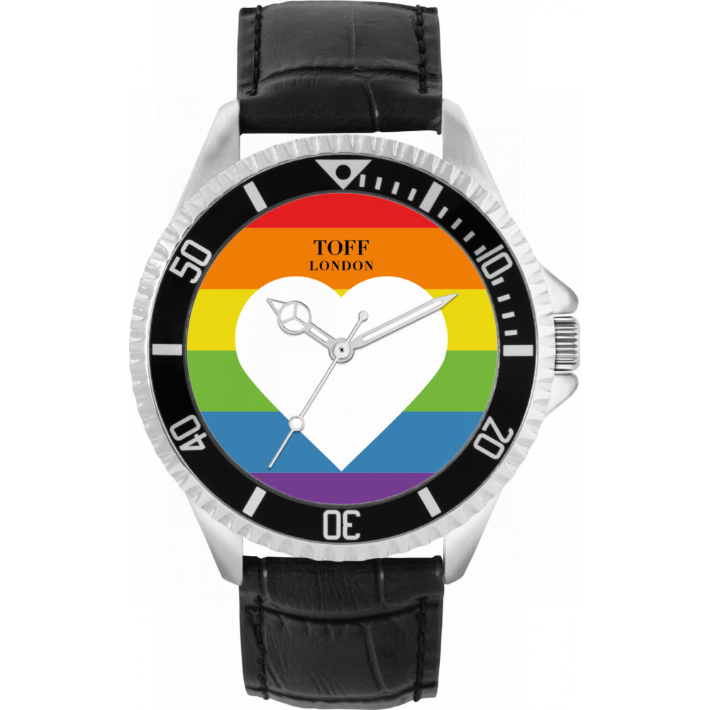42mm Pride White Heart Rainbow Watch