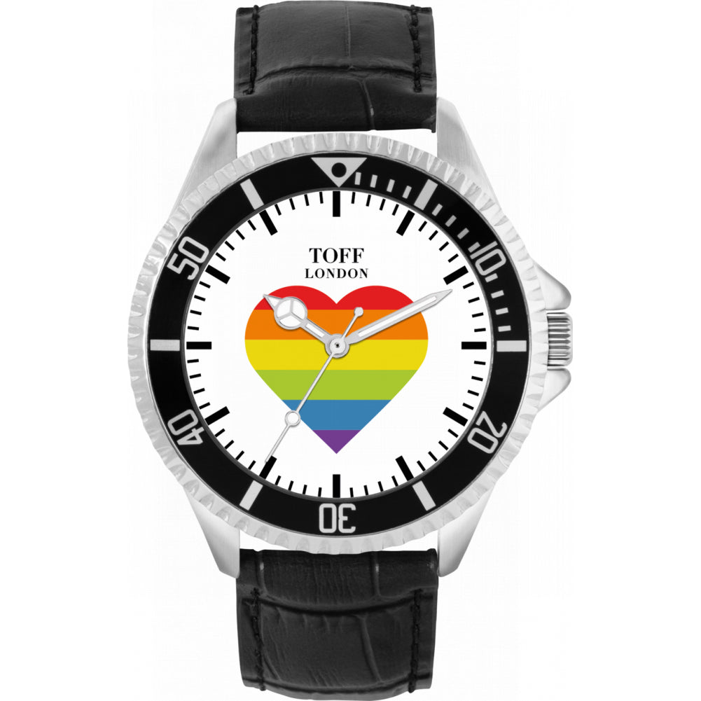42mm Pride Rainbow Heart Batons Watch
