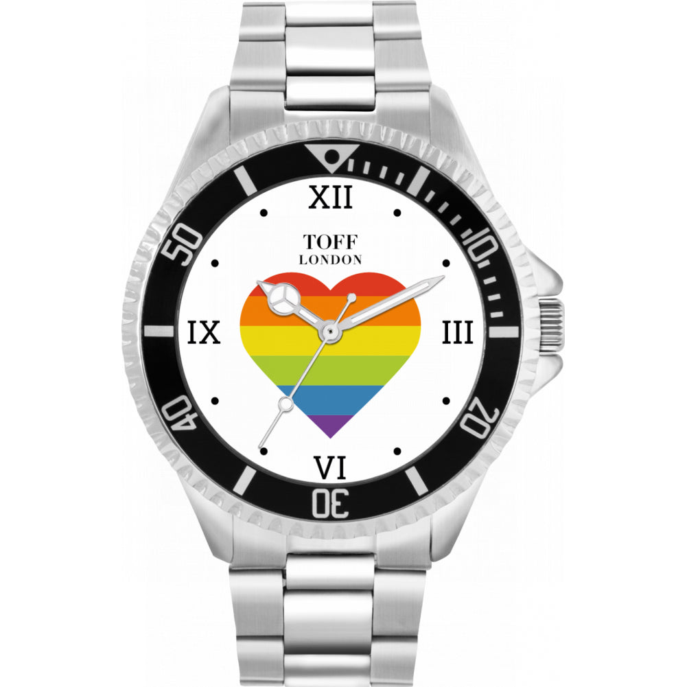 42mm Pride Rainbow Heart Batons Watch