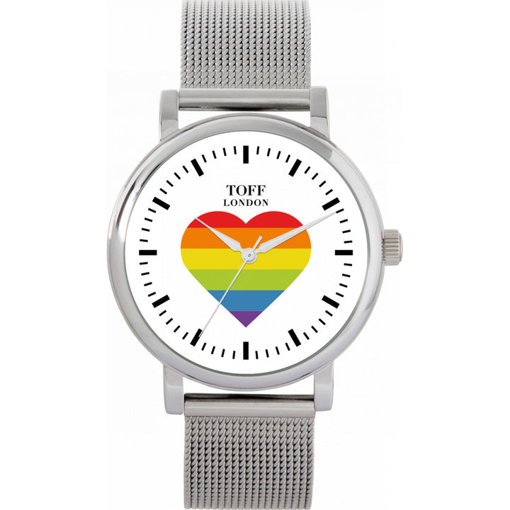 38mm Pride Rainbow Heart Batons Watch