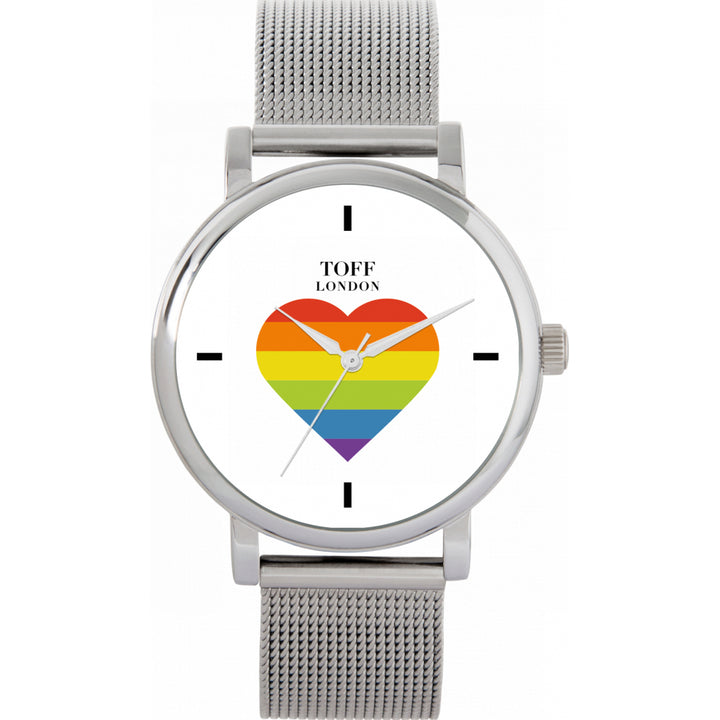 38mm Pride Rainbow Heart Batons Watch