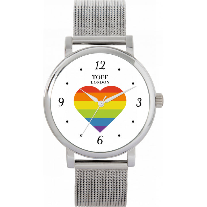38mm Pride Rainbow Heart Arabic Numerals Watch