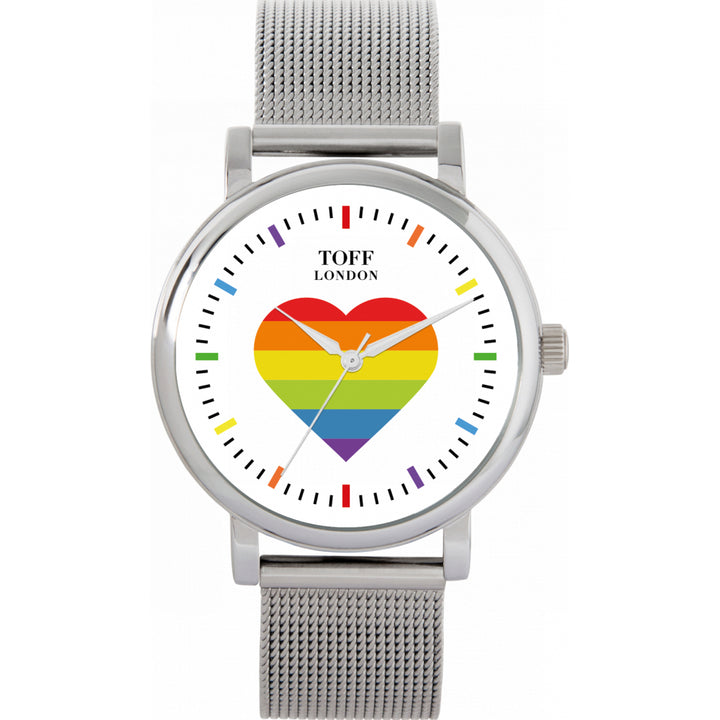38mm Pride Rainbow Heart Batons Watch