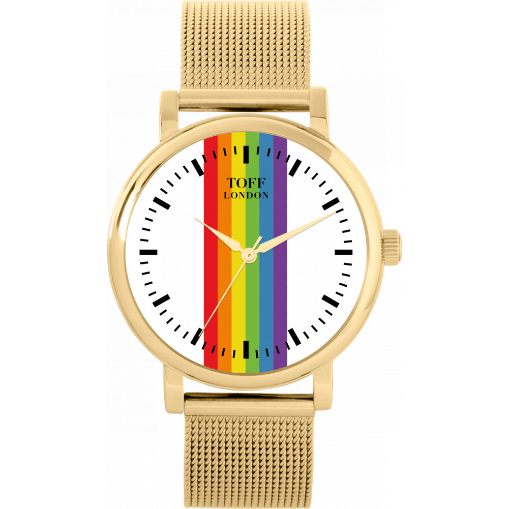 38mm Pride Linear White Batons Watch