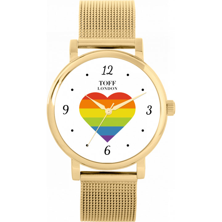 38mm Pride Rainbow Heart Arabic Numerals Watch