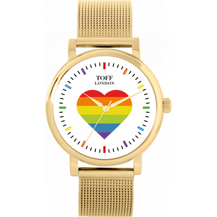 38mm Pride Rainbow Heart Batons Watch