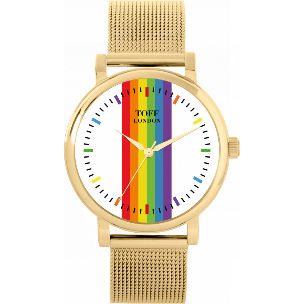 38mm Pride Linear Rainbow Batons Watch