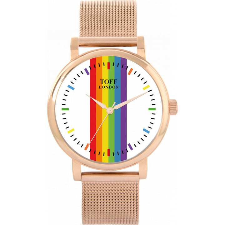38mm Pride Linear Rainbow Batons Watch