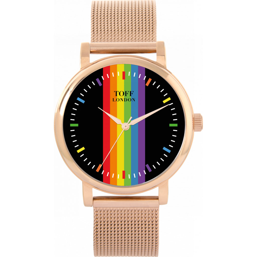 38mm Pride Linear Rainbow Batons Watch