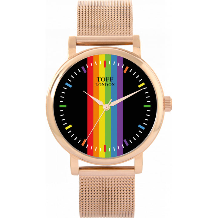 38mm Pride Linear Rainbow Batons Watch