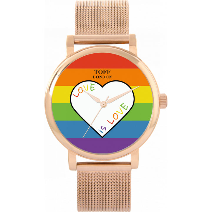 38mm Pride Heart Love is Love Watch