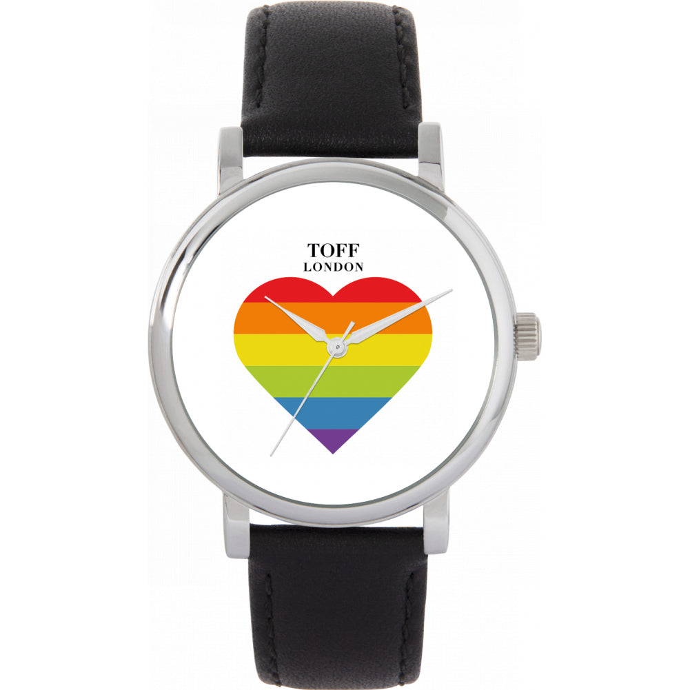 38mm Pride Rainbow Heart Watch