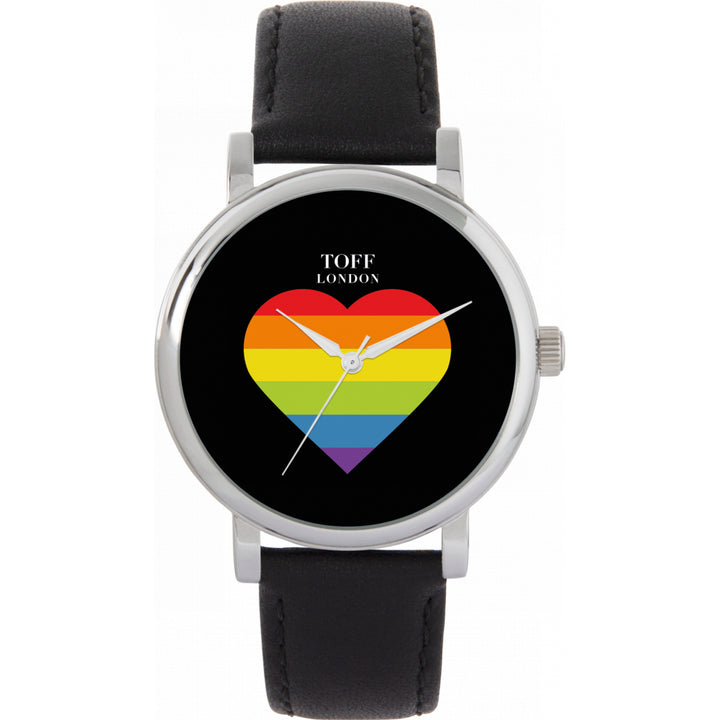 38mm Pride Rainbow Heart Watch