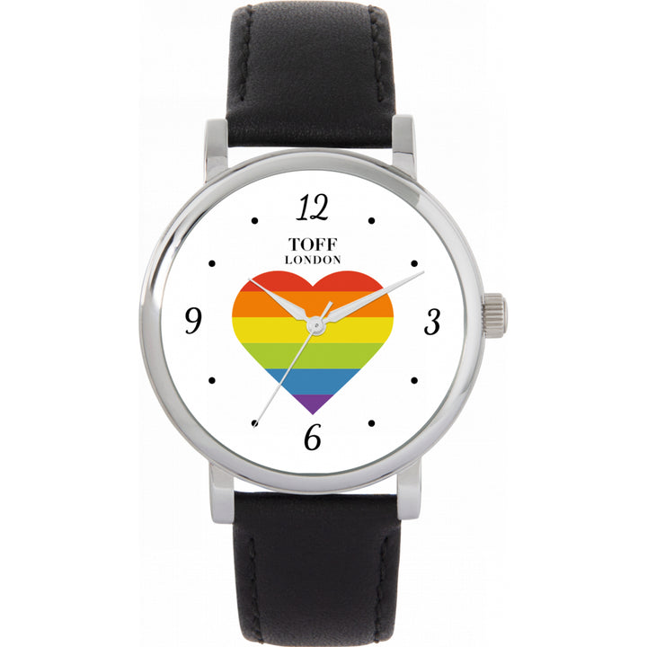 38mm Pride Rainbow Heart Arabic Numerals Watch