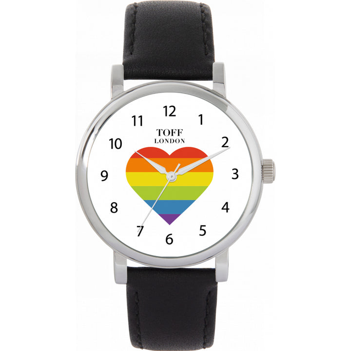 38mm Pride Rainbow Heart Batons Watch