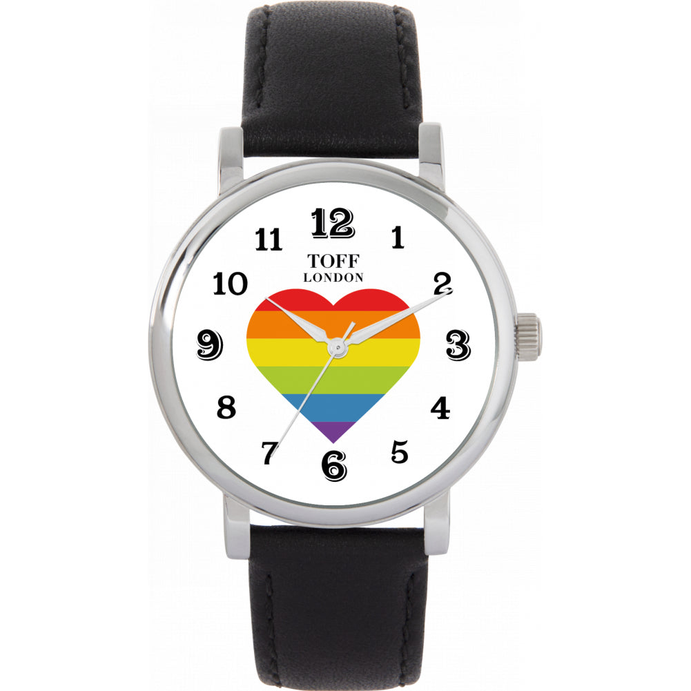 38mm Pride Rainbow Heart Arabic Numerals Watch