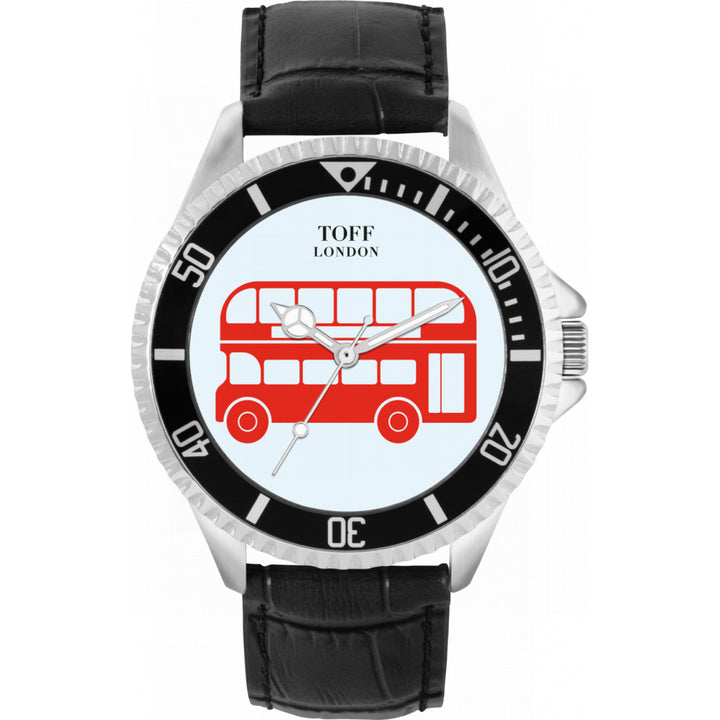 Mens Red Double Decker Bus Watch