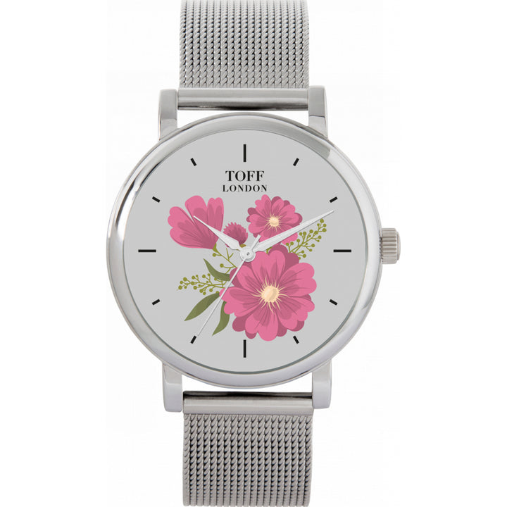 Ladies Pink Gerbera Flower Watch