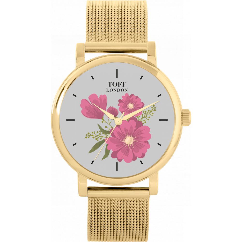 Ladies Pink Gerbera Flower Watch