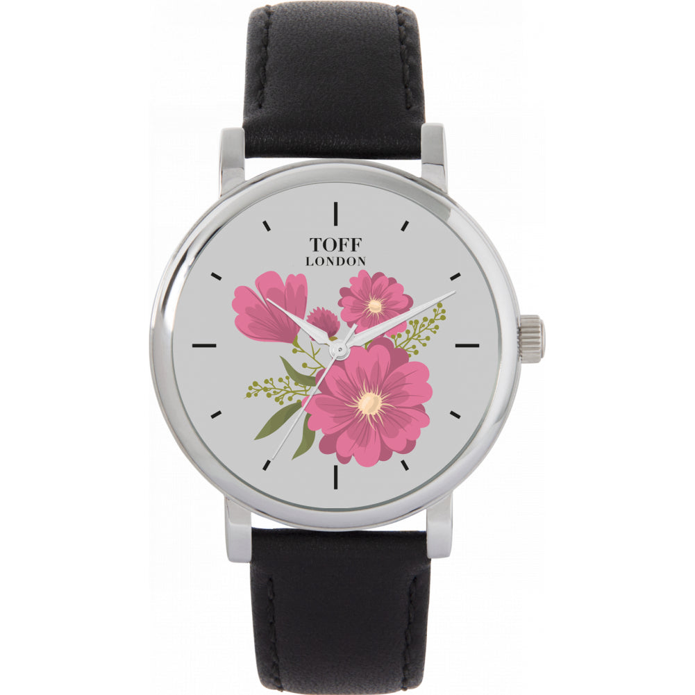 Ladies Pink Gerbera Flower Watch
