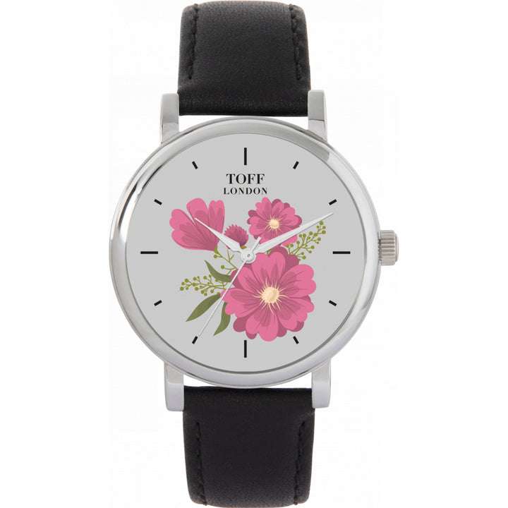 Ladies Pink Gerbera Flower Watch