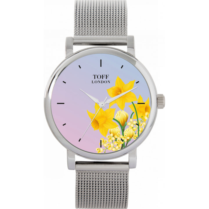 Ladies Yellow Daffodil Watch