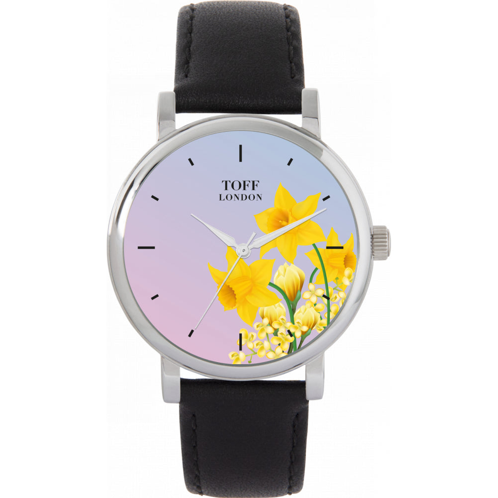 Ladies Yellow Daffodil Watch
