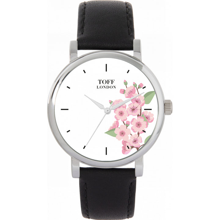 Ladies Pink Cherry Blossom Flower Watch