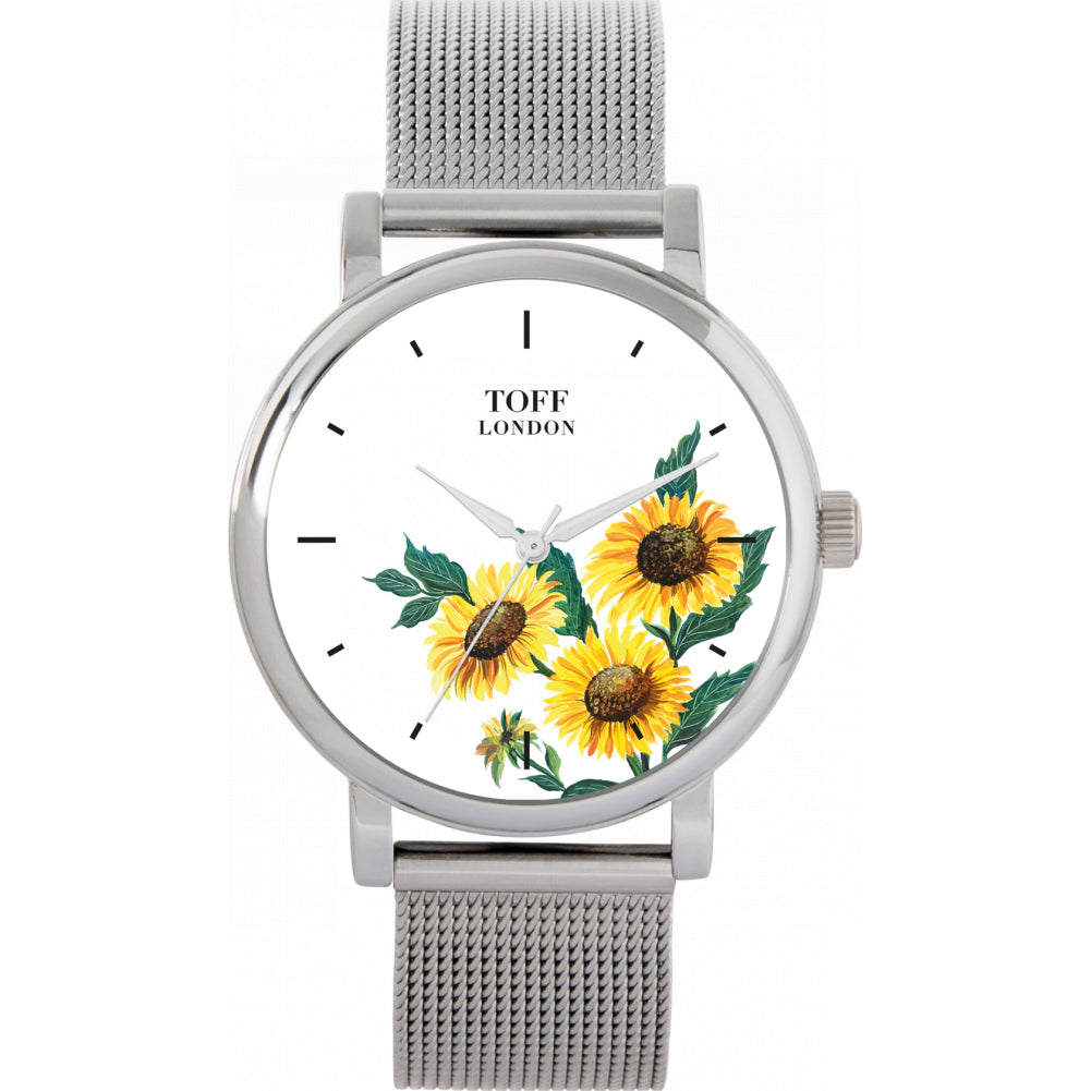 Ladies Yellow Sunflower Flower Watch