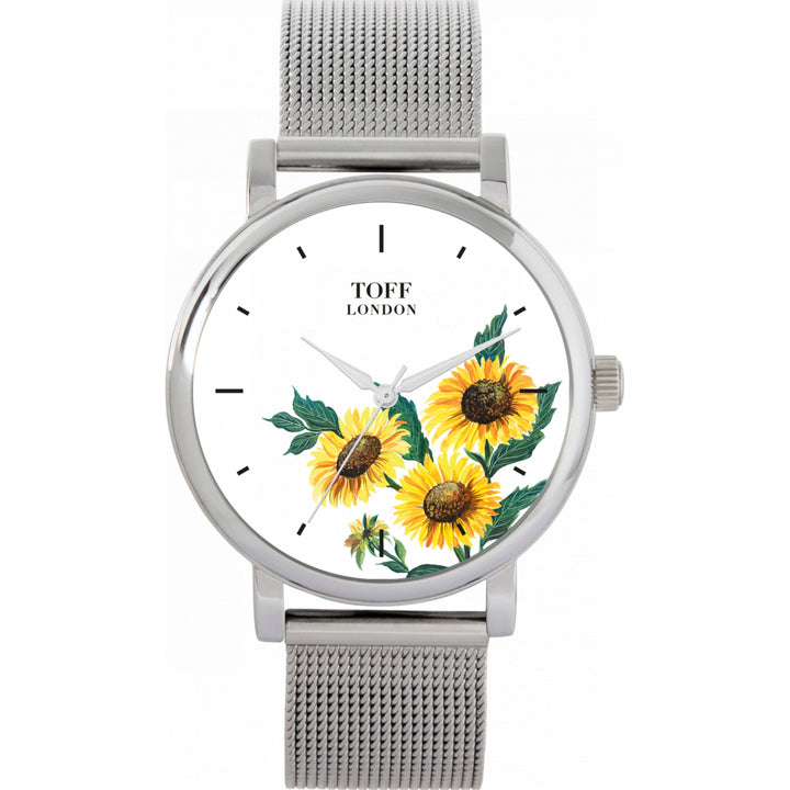 Ladies Yellow Sunflower Flower Watch