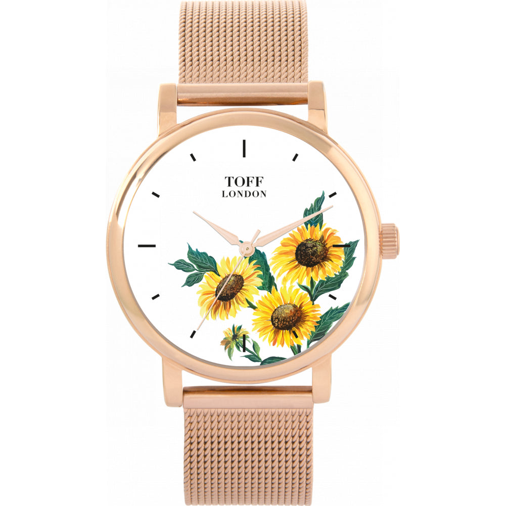 Ladies Yellow Sunflower Flower Watch