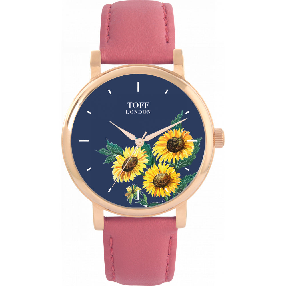 Ladies Yellow Sunflower Flower Watch