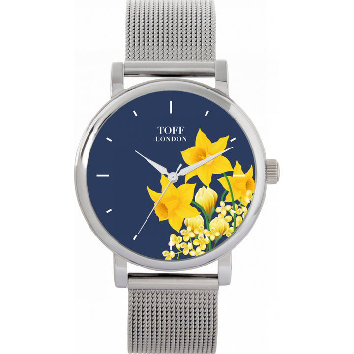 Ladies Yellow Daffodil Watch