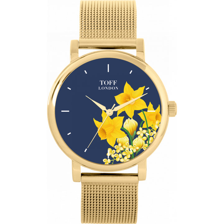 Ladies Yellow Daffodil Watch