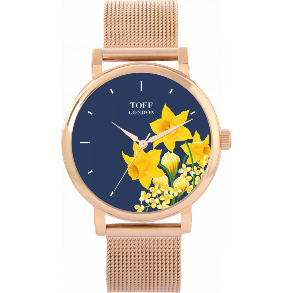 Ladies Yellow Daffodil Watch