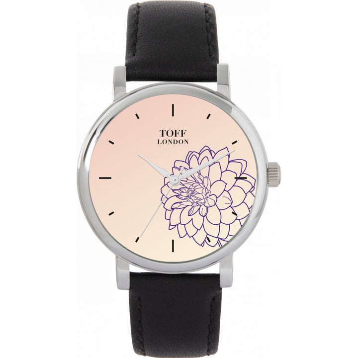 Ladies Purple Dahlia Flower Watch