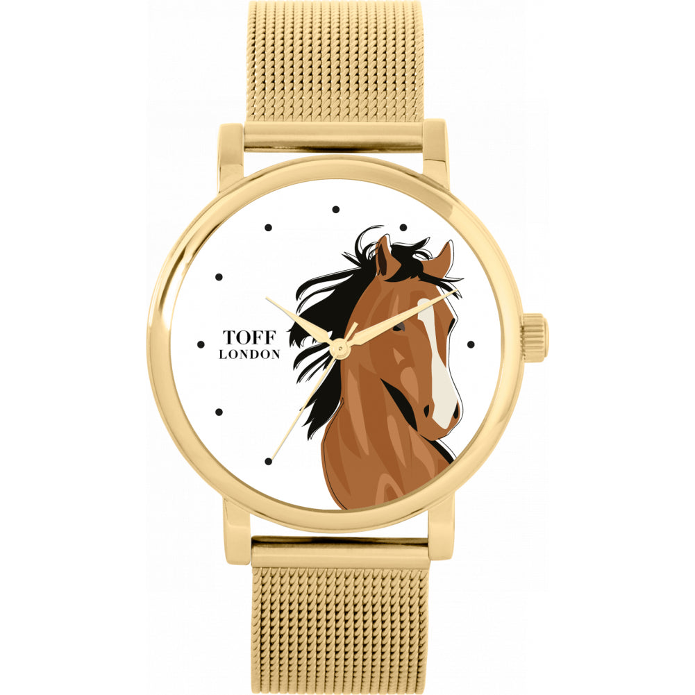 Ladies Brown Arabian Horse Head Watch