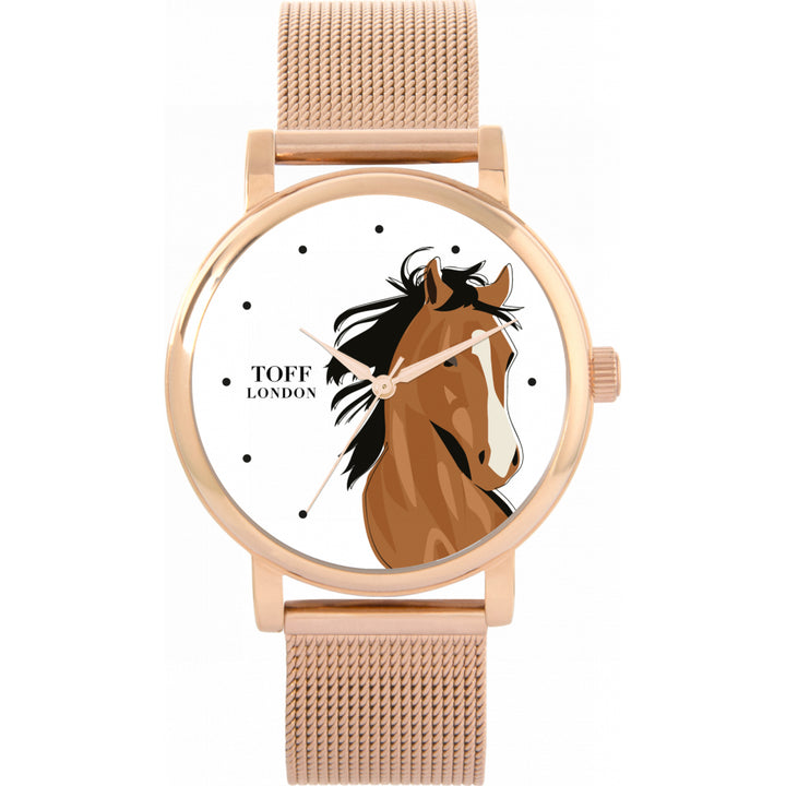 Ladies Brown Arabian Horse Head Watch