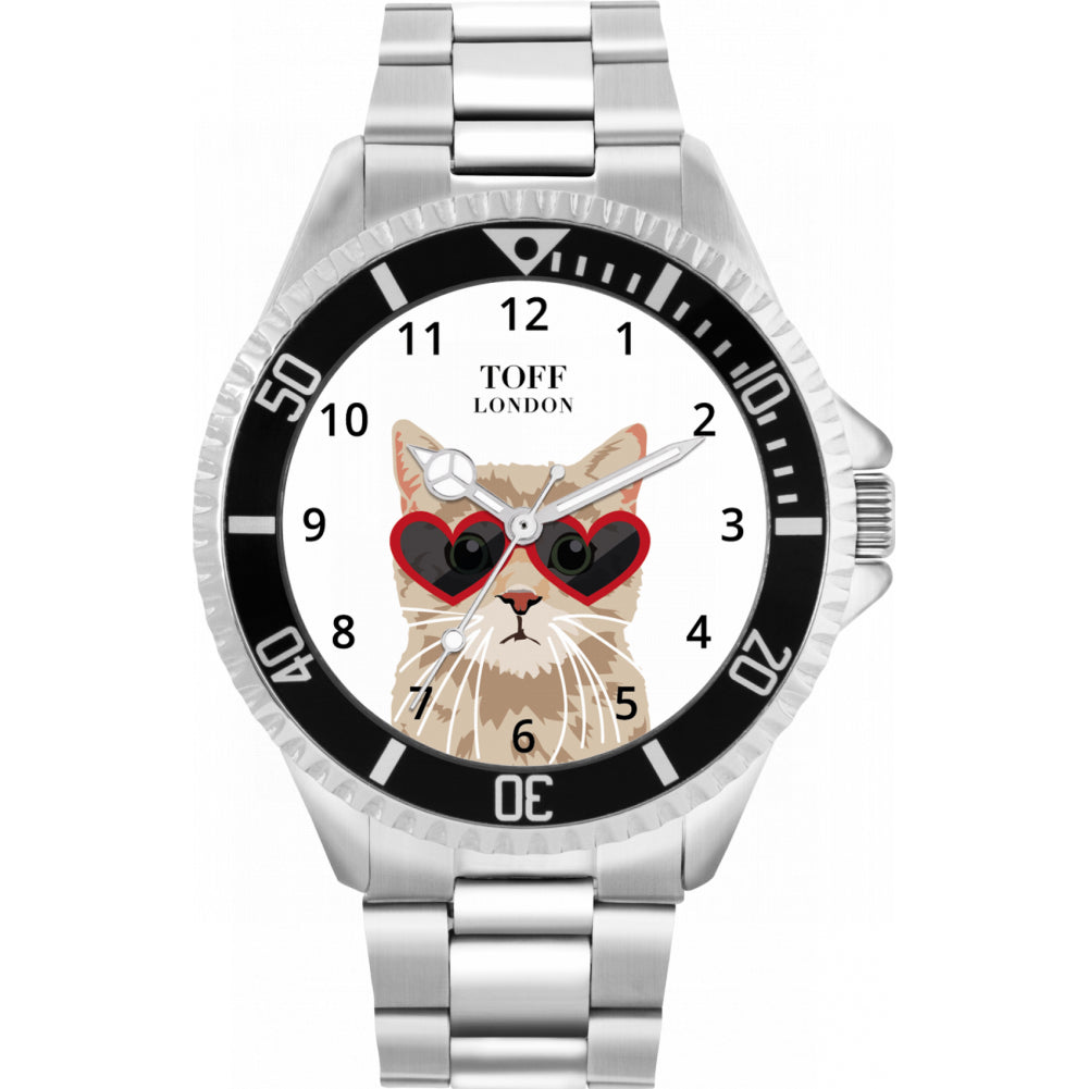 Mens Novelty Tabby Cat Watch