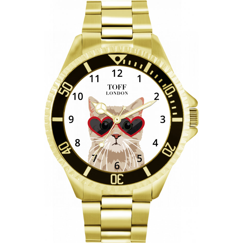 Mens Novelty Tabby Cat Watch