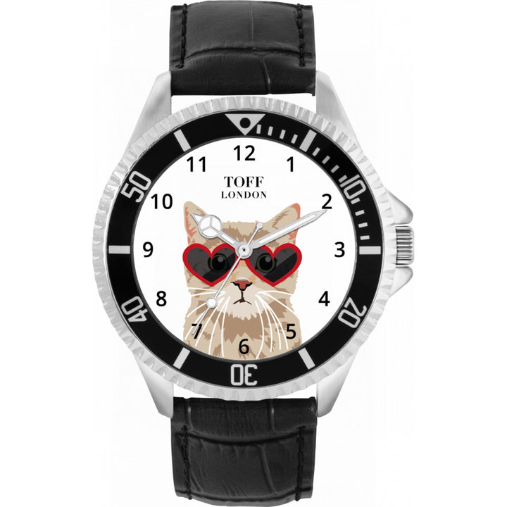 Mens Novelty Tabby Cat Watch