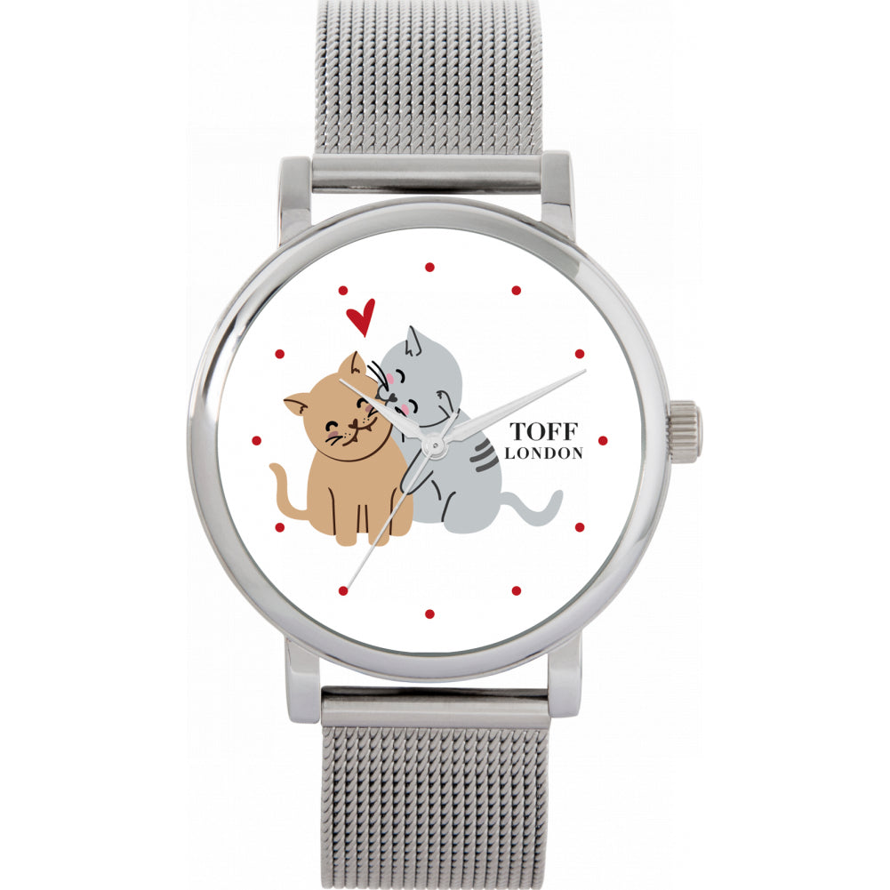 Ladies Valentine Love Cats Watch