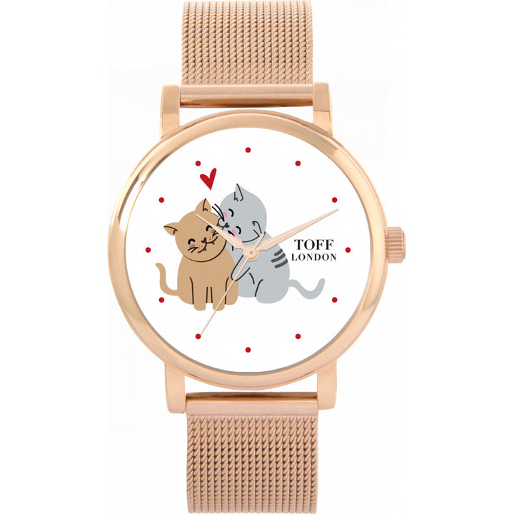 Ladies Valentine Love Cats Watch